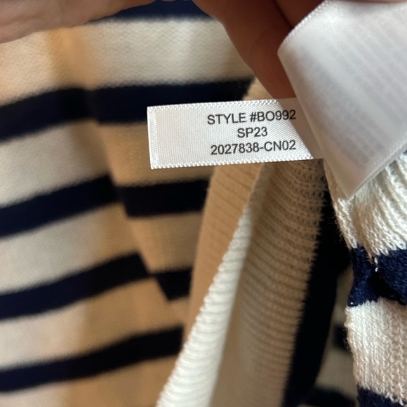 J. Crew Factory Navy and Ivory Striped Poncho - Picture 9 of 9